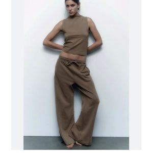washed effect wide leg pants zara